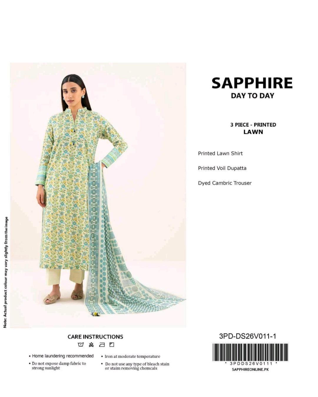 Aqua Garden Printed Lawn 3 Piece Suit