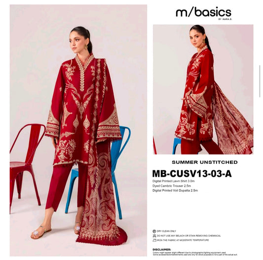 Crimson Royale Printed Lawn 3 Piece Suit