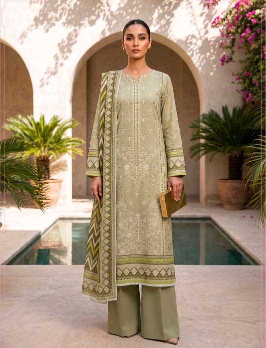 Olive Grace Printed Lawn 3 Piece Suit