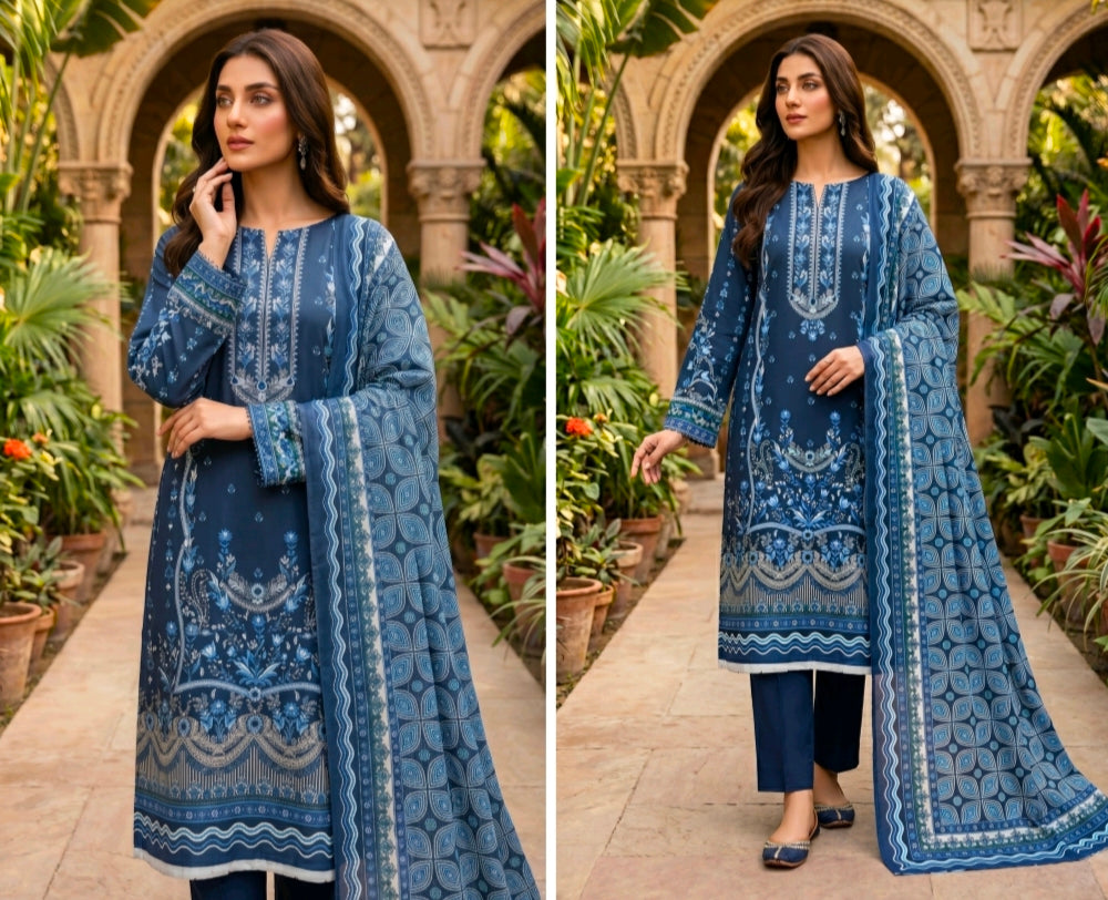 SOHNI DHARTI VOL-20 – Midnight Blue Printed Lawn