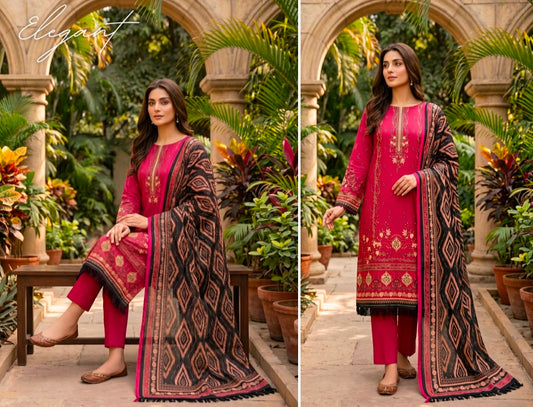SOHNI DHARTI VOL-20 – Ruby Pink Printed Lawn