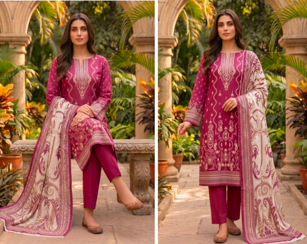 SOHNI DHARTI VOL-20 – Deep Magenta Printed Lawn