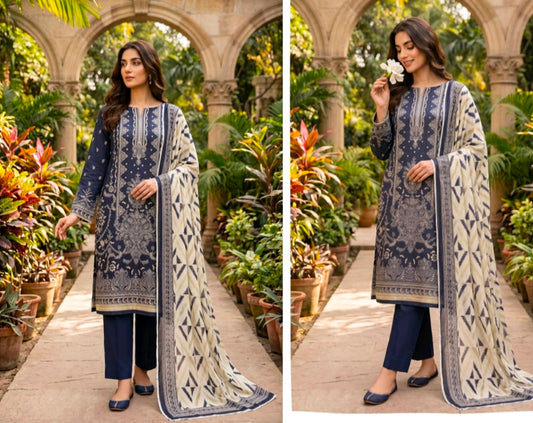 SOHNI DHARTI VOL-20 – Midnight Blue Printed Lawn