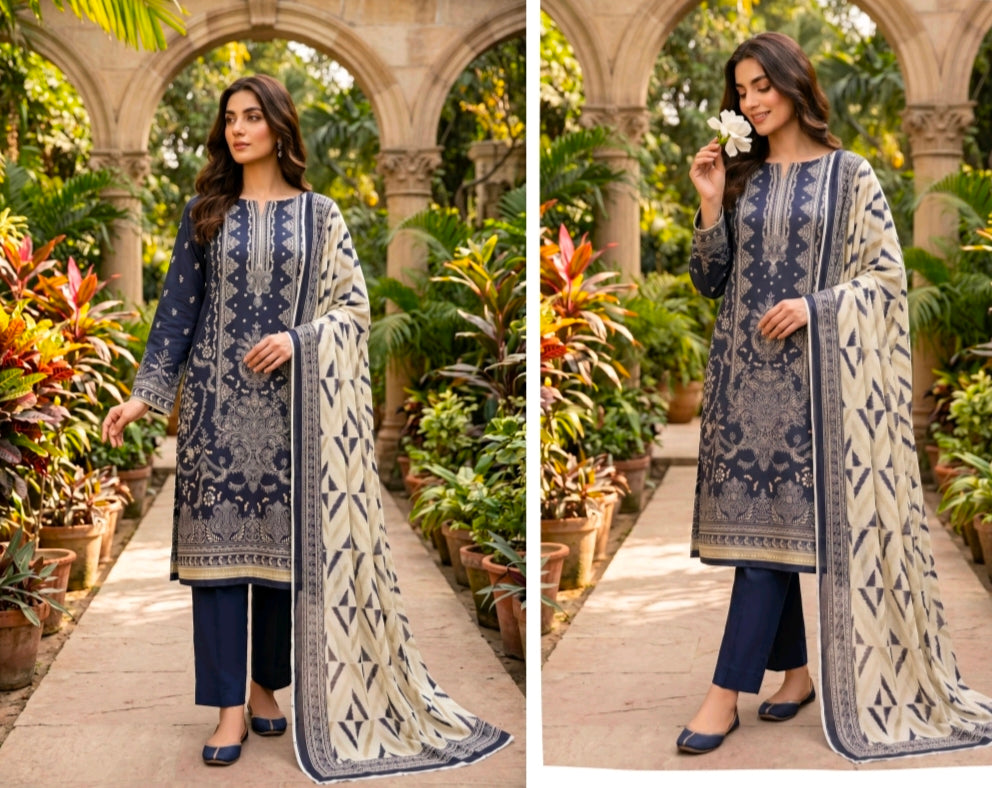 SOHNI DHARTI VOL-20 – Midnight Blue Printed Lawn