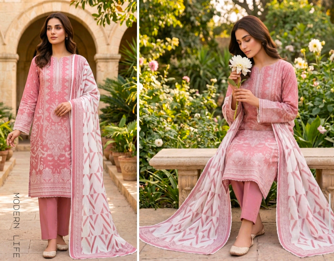 SOHNI DHARTI VOL-20 – Blush Pink Printed Lawn