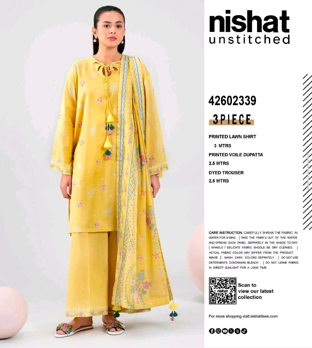 SOHNI DHARTI VOL-20 – Yellow Printed Lawn