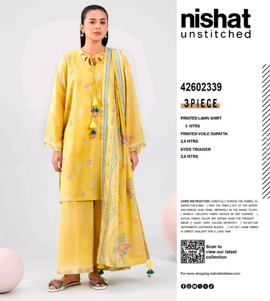 SOHNI DHARTI VOL-20 – Yellow Printed Lawn