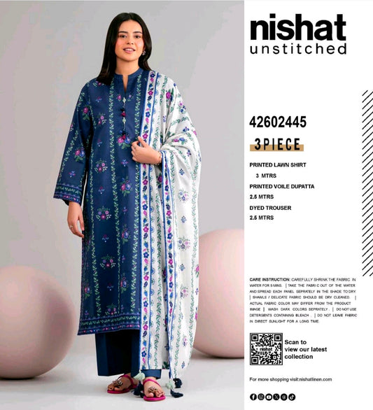 SOHNI DHARTI VOL-20 – Royal Blue Printed Lawn