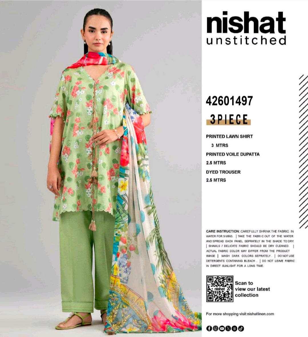 SOHNI DHARTI VOL-20 – Green Printed Lawn