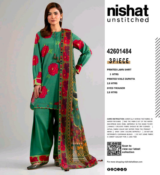 SOHNI DHARTI VOL-20 – Red & Green Printed Lawn