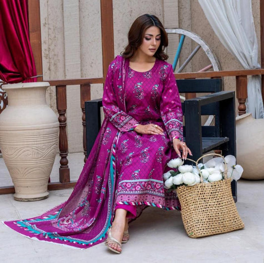 SOHNI DHARTI VOL-20 – Purple Printed Lawn