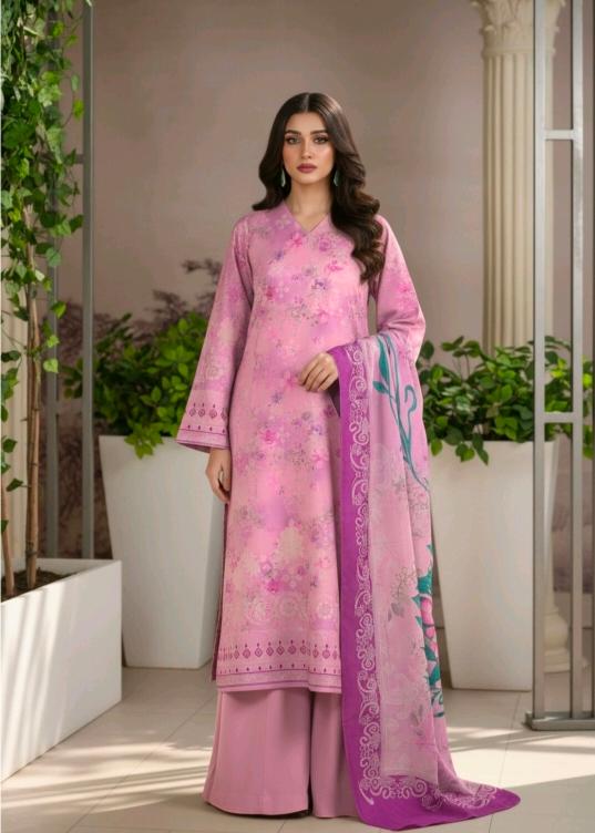 Blush Pink Grace 3 Piece Printed Lawn Suit
