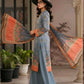 Misty Blue Charm 3 Piece Printed Lawn Suit