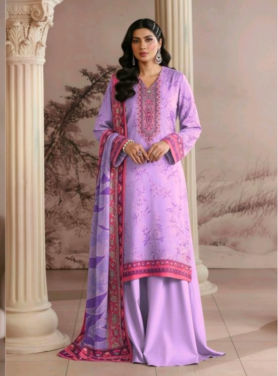 Lavender Orchid 3 Piece Printed Lawn Suit