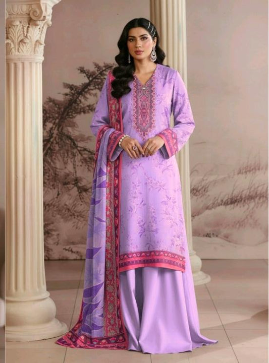 Lavender Orchid 3 Piece Printed Lawn Suit