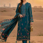 Deep Teal Floral 3 Piece Printed Lawn Suit