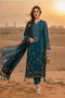 Deep Teal Floral 3 Piece Printed Lawn Suit