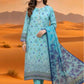 Sky Blue Bloom 3 Piece Printed Lawn Suit