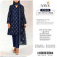 Saya Navy Ethnic 3 Piece Printed Lawn Suit