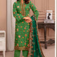 Green Floral Printed 3 Piece Suit